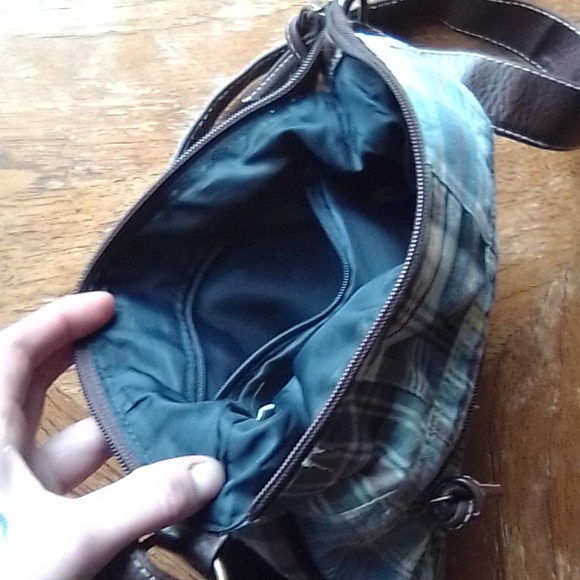 Colorful Blue Cotton Plaid Crossbody Bag!!!! - Picture 5 of 11